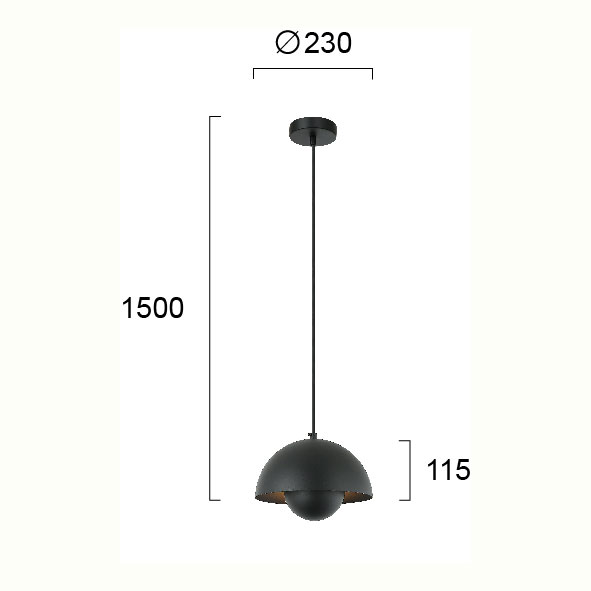 Φωτιστικό Οροφής Μονόφωτο Viokef Tulip Black 4283201 Φωτιστικά Κρεμαστά Spitishop