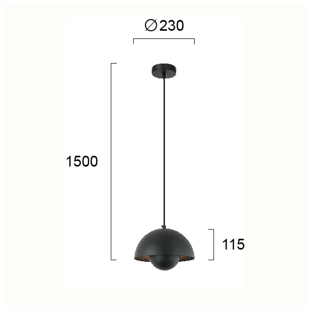 Φωτιστικό Οροφής Μονόφωτο Viokef Tulip Black 4283201