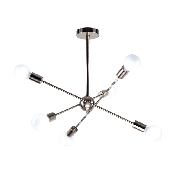 Φωτιστικό Οροφής Πολύφωτο Homelighting Gwen 77-8095 Nickel
