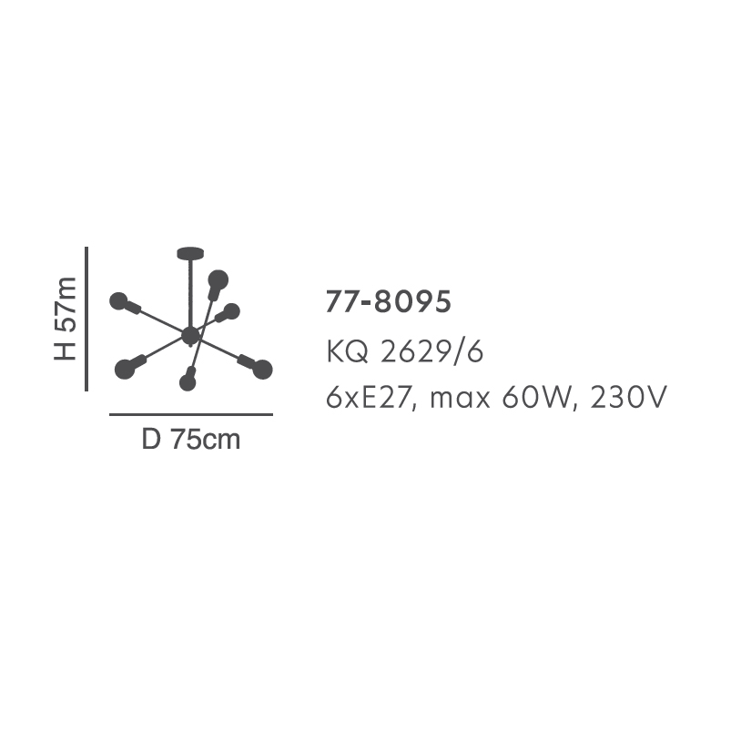 Φωτιστικό Οροφής Πολύφωτο Homelighting Gwen 77-8095 Nickel Φωτιστικά Κρεμαστά Τραπεζαρίας Spitishop