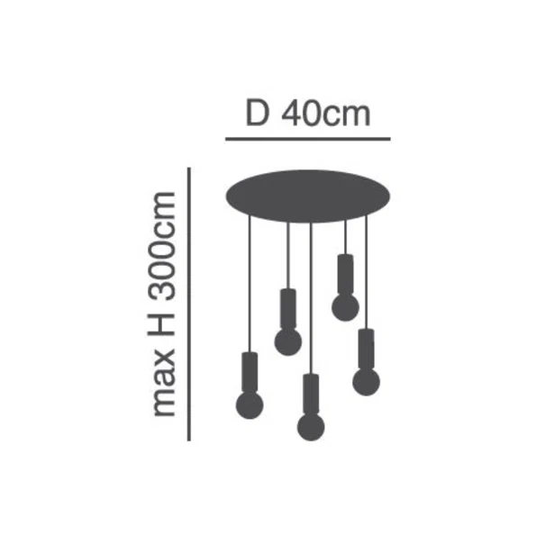 Φωτιστικό Οροφής Πολύφωτο Homelighting Adept Tube 77-8481 Black