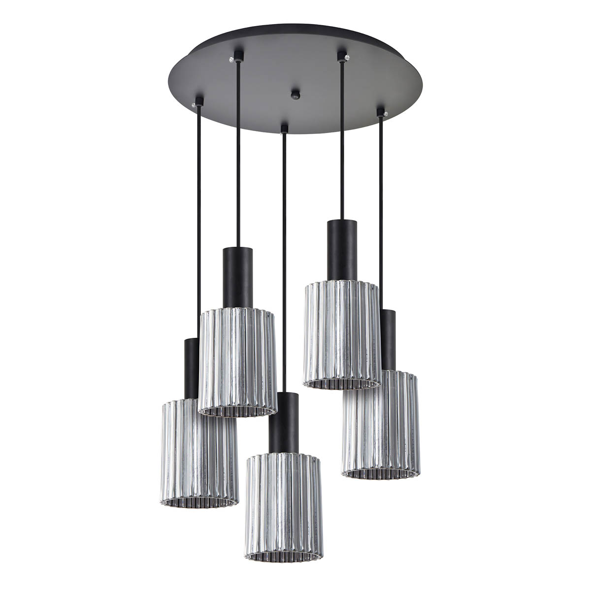 Φωτιστικό Οροφής Πολύφωτο Homelighting 77-8488 Black/Smoked
