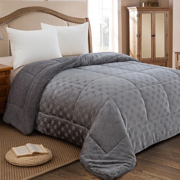 Κουβερτοπάπλωμα Υπέρδιπλο (220x240) AdamHome 825 Grey