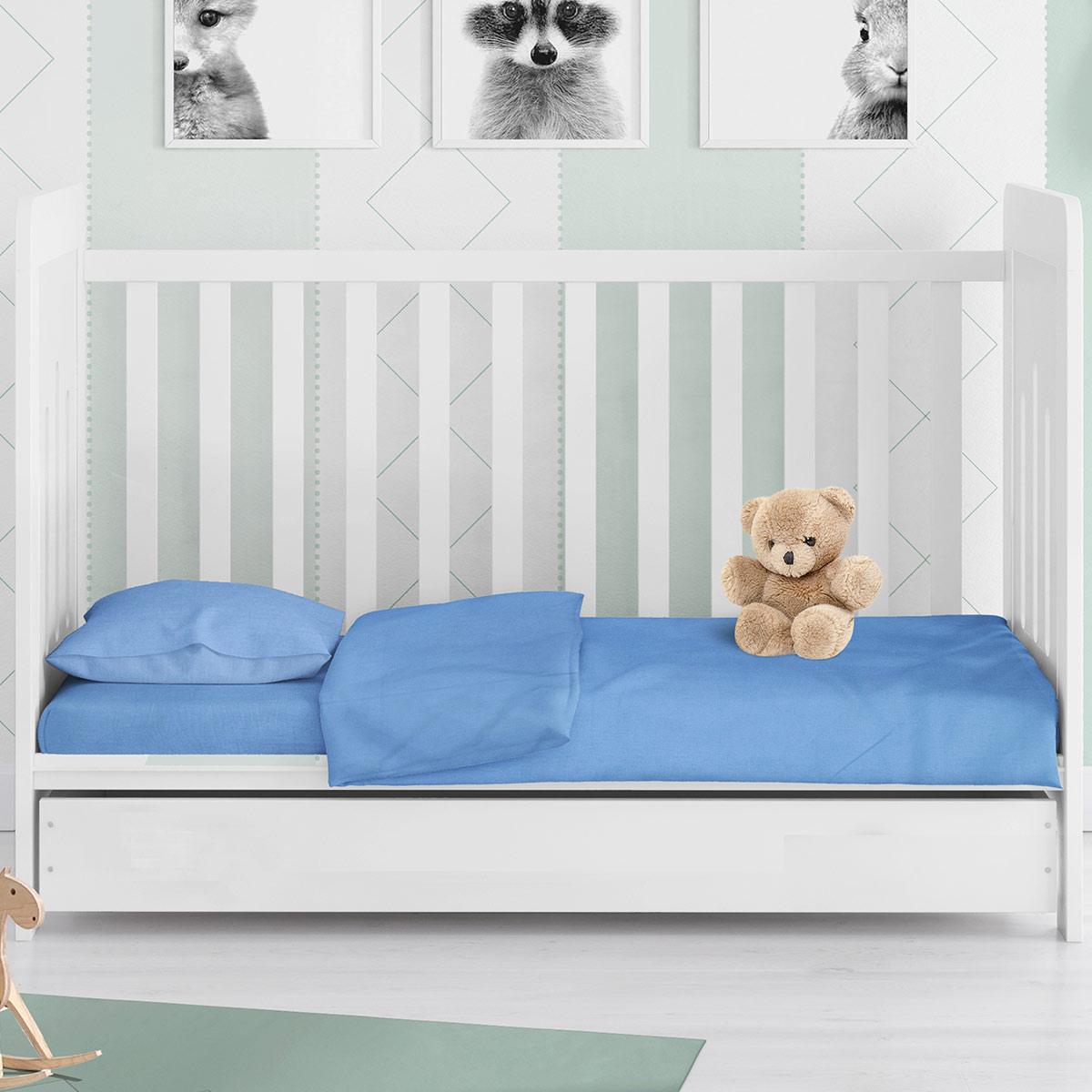 Σεντόνι Κούνιας Με Λάστιχο (70x140+15) Dimcol Solid Sky Blue 498