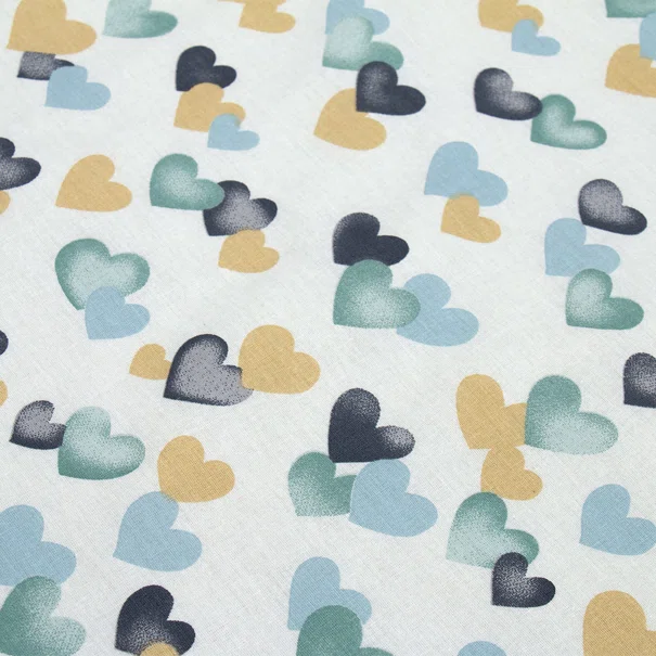 Βρεφική Μαξιλαροθήκη Dimcol Hearts Grey-Green 11
