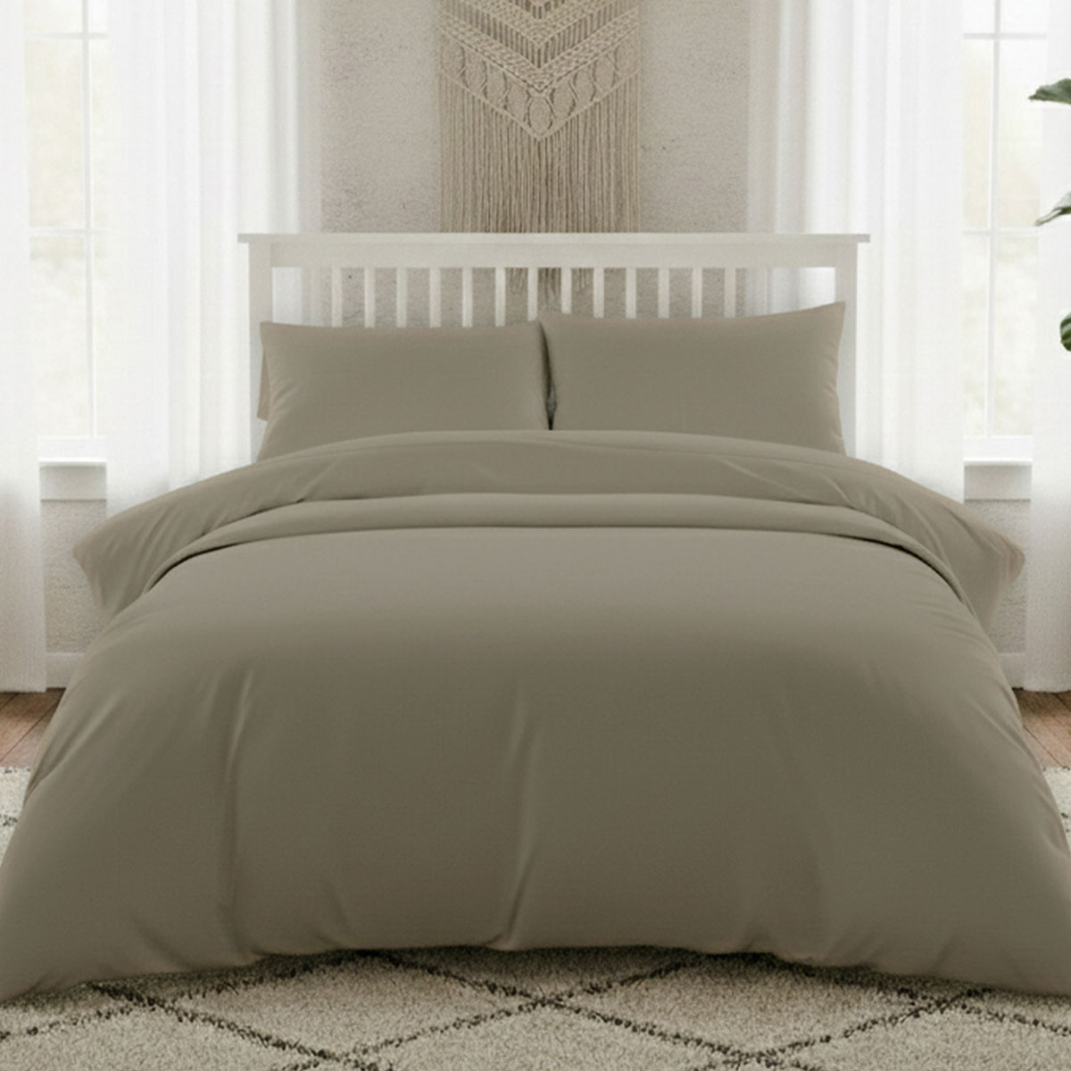 Σεντόνι King Size Επίπεδο (270x270) Melinen Lavish Satin Olive/Grey