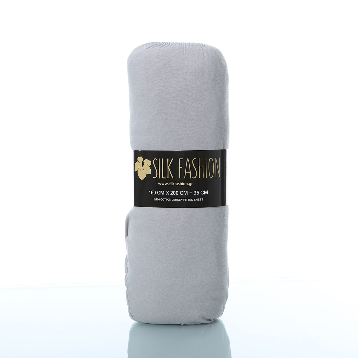 Σεντόνι King Size με Λάστιχο (180X200+35) Silk Fashion Jersey L Grey Λευκά Είδη Κρεβατοκάμαρας Σεντόνια Βαμβακερά Spitishop