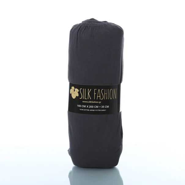 Σεντόνι Υπέρδιπλο Με Λάστιχο (160x200+35) Silk Fashion Jersey D.Grey