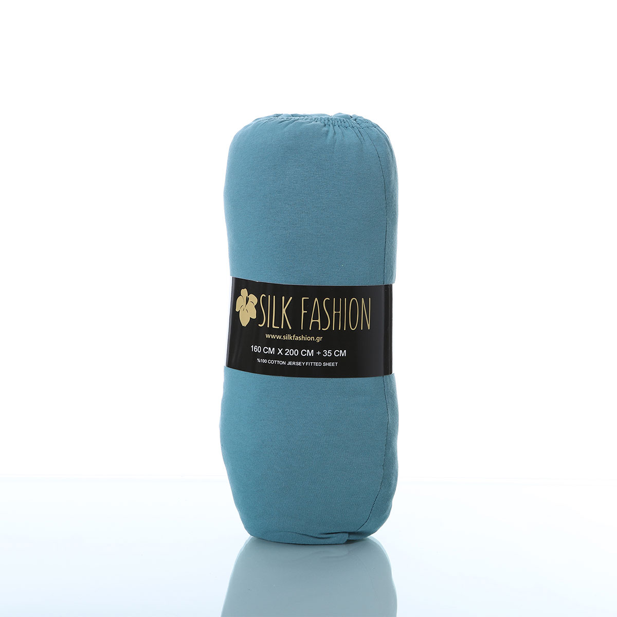 Σεντόνι King Size με Λάστιχο (180X200+35) Silk Fashion Jersey Petrol Λευκά Είδη Κρεβατοκάμαρας Σεντόνια Βαμβακερά Spitishop