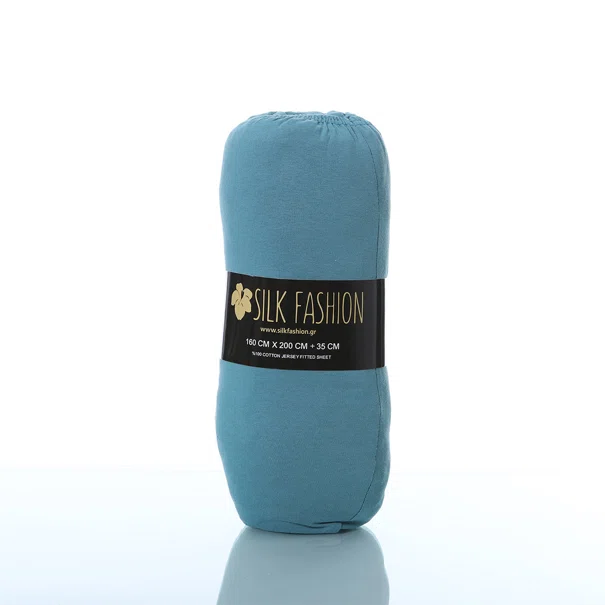 Σεντόνι King Size Με Λάστιχο (180x200+35) Silk Fashion Jersey Petrol