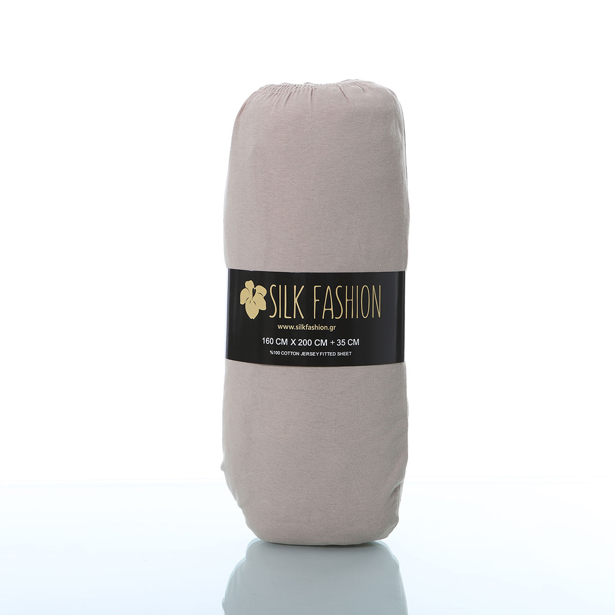 Σεντόνι King Size με Λάστιχο (180X200+35) Silk Fashion Jersey D Beige Λευκά Είδη Κρεβατοκάμαρας Σεντόνια Spitishop