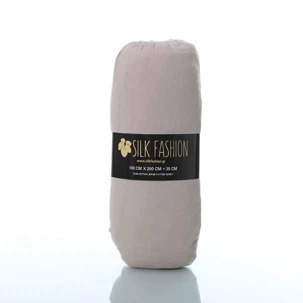 Σεντόνι King Size Με Λάστιχο (180x200+35) Silk Fashion Jersey D.Beige