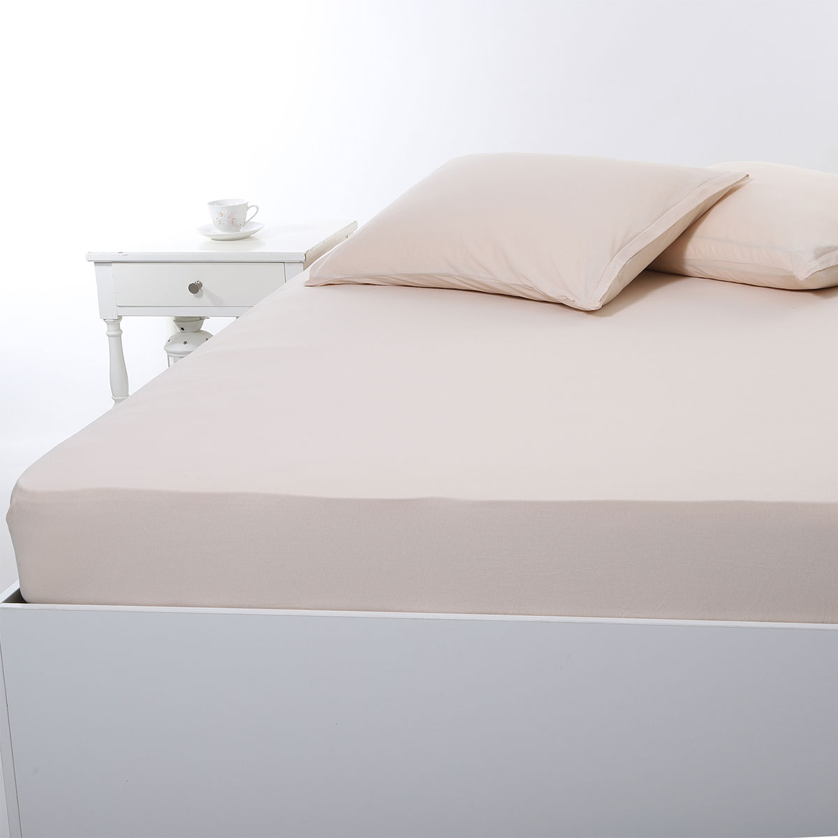 Σεντόνι Υπέρδιπλο Με Λάστιχο (160x200+35) Silk Fashion Jersey L.Beige