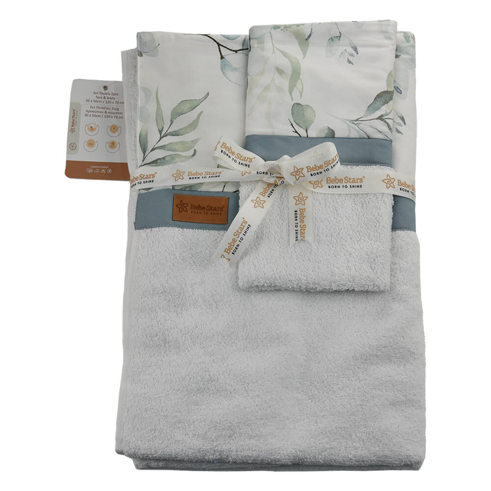 Παιδικές Πετσέτες (Σετ 2Τμχ) Bebe Stars Nature 3155 Βρεφικά Προίκα Μωρού - Βρεφικές Spitishop