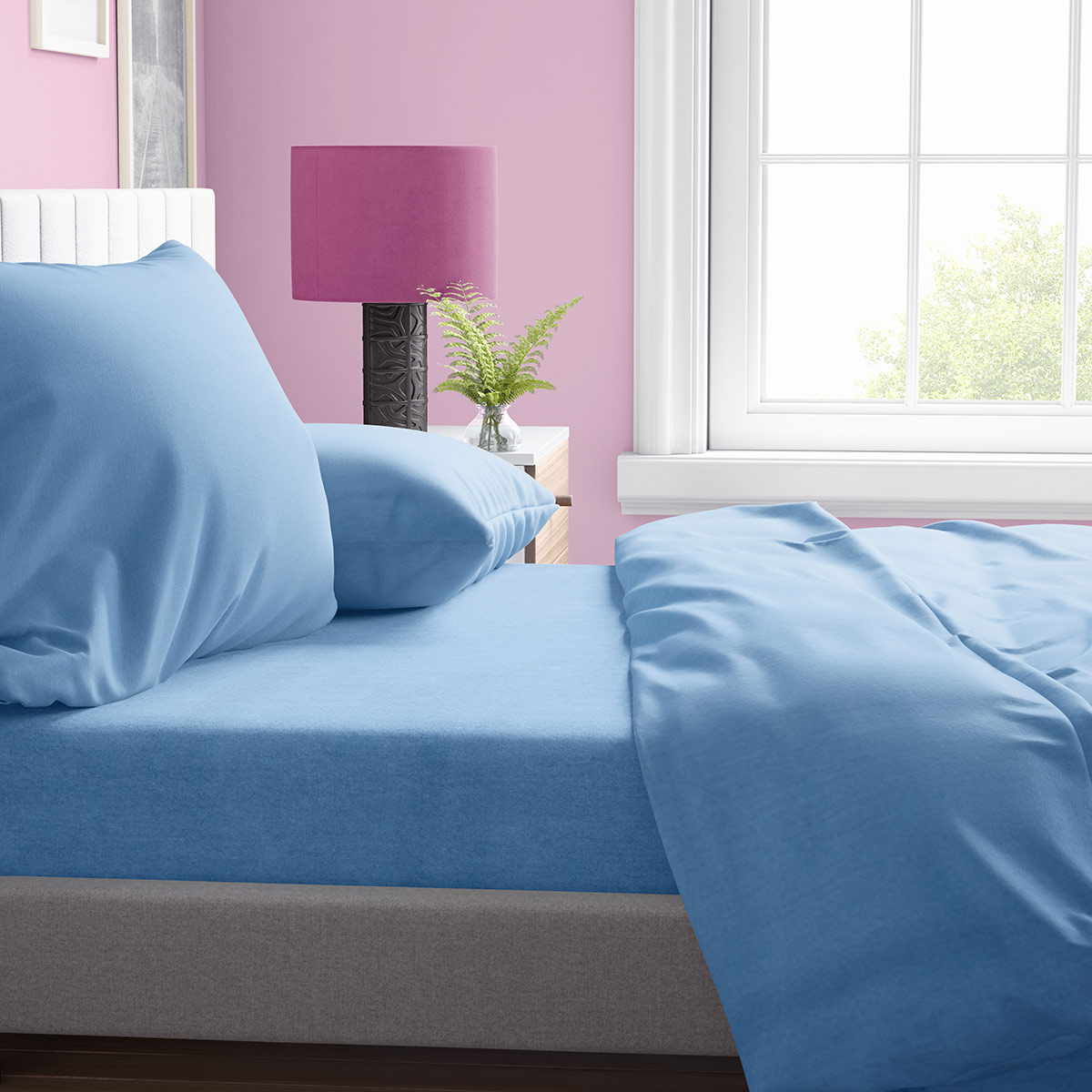 Παπλωματοθήκη Μονή (160x240) Dimcol Solid Sky Blue 498