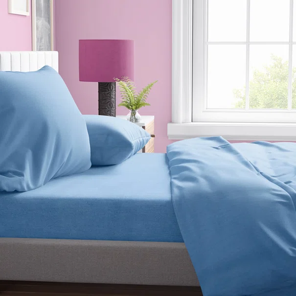 Σεντόνι Μονό Επίπεδο + Μαξιλαροθήκη (Σετ) Dimcol Solid Sky Blue 498