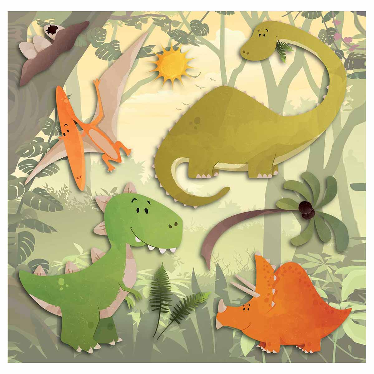 Παιδικά Αφρώδη Αυτοκόλλητα Τοίχου Ango Dinosaurs 14504 Spitishop