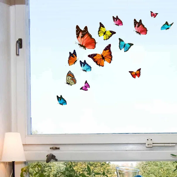 Αυτοκόλλητα Παραθύρου Διπλής Όψης Ango Butterflies 69002