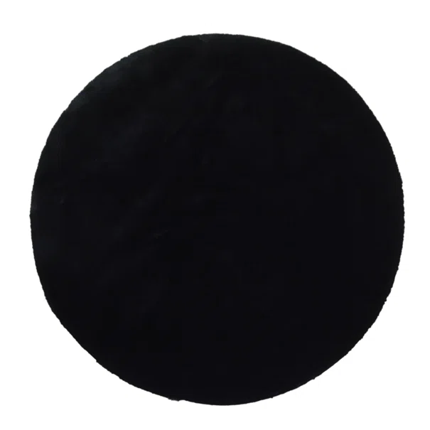Στρογγυλό Χαλί Γούνινο (Φ160) New Plan Puffy FC9 Black