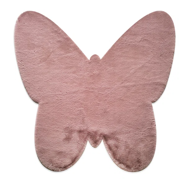 Παιδικό Χαλί Γούνινο (160x160) New Plan Puffy JM7 Butterfly Dark Pink