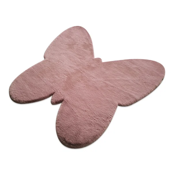 Παιδικό Χαλί Γούνινο (160x160) New Plan Puffy JM7 Butterfly Dark Pink