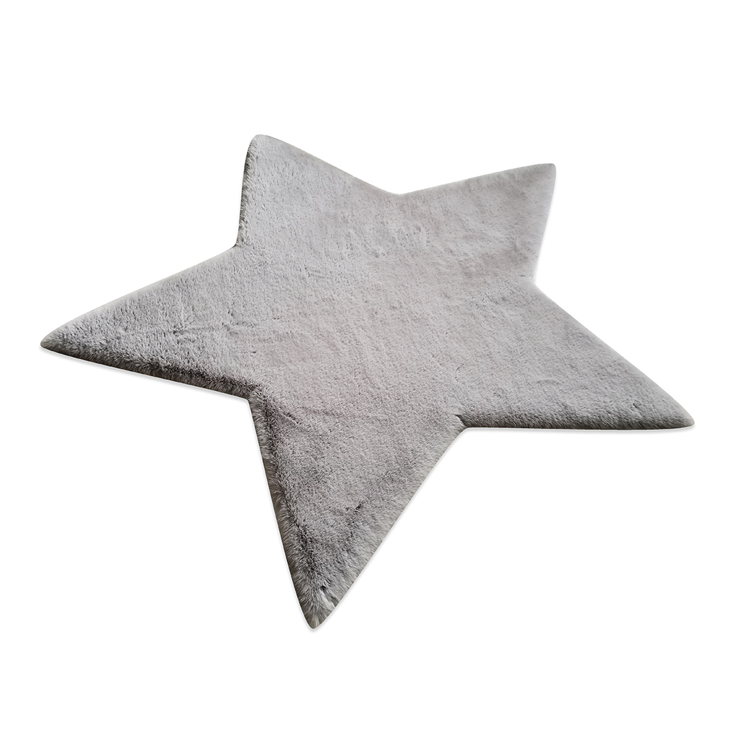 Παιδικό Χαλί Γούνινο (160X160) New Plan Puffy Fc6 Star Light Grey Χαλιά Παιδικά για Κορίτσια Spitishop