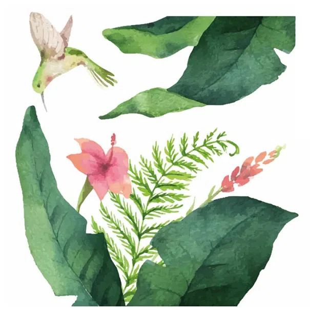 Αυτοκόλλητα Παραθύρου Διπλής Όψης Ango Tropical Flowers 64017