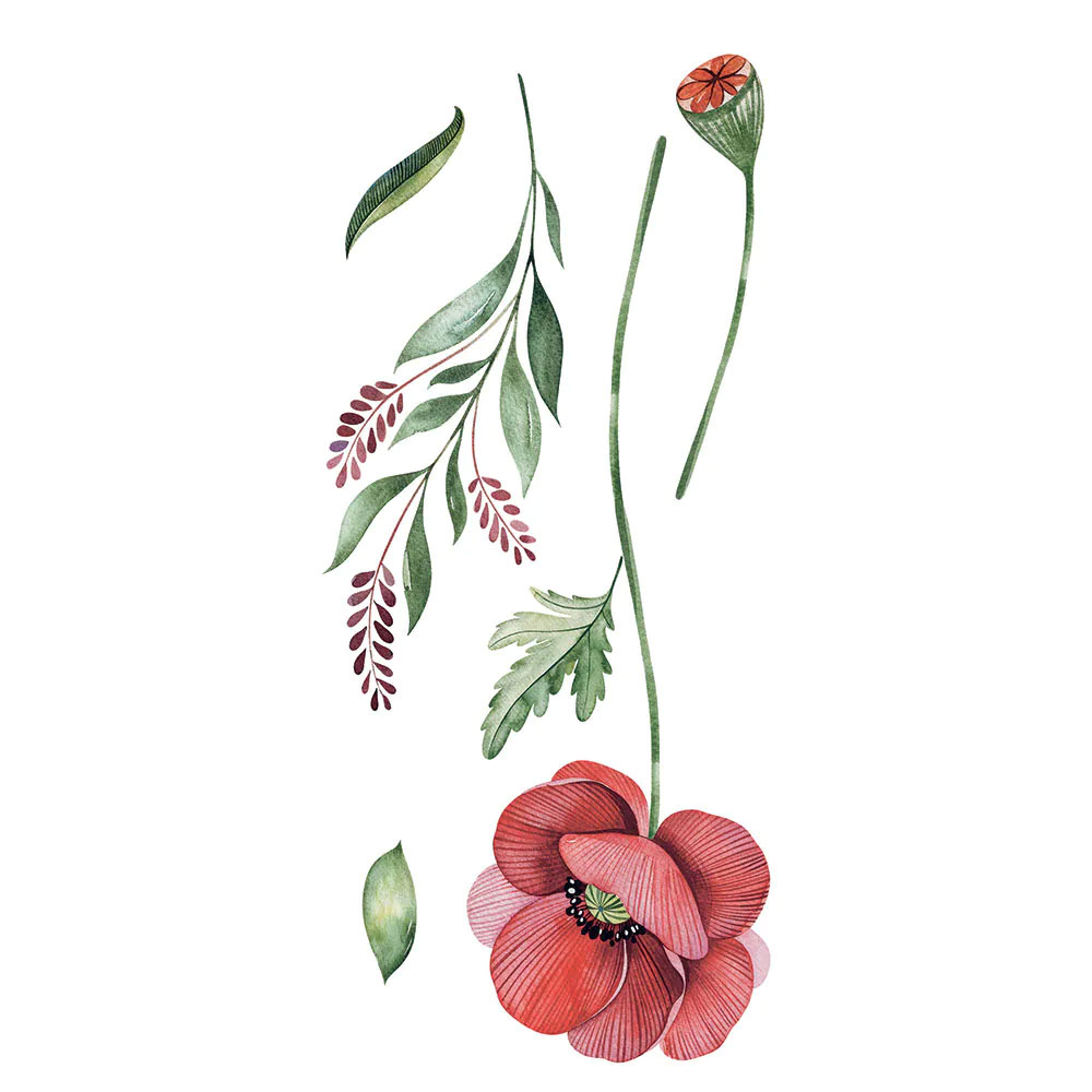 Αυτοκόλλητα Τοίχου Ango Poppies 59180 Διακόσμηση Spitishop