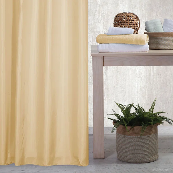 Κουρτίνα Μπάνιου (180x180) Με Τρουκς Nef-Nef Homeware Shower Yellow