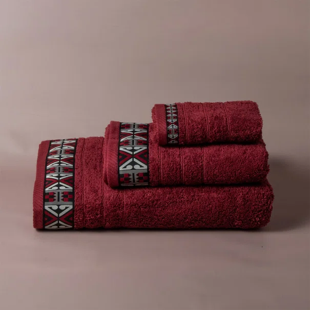 Πετσέτα Σώματος (70x140) White Fabric Perrin Bordeaux White 500gsm