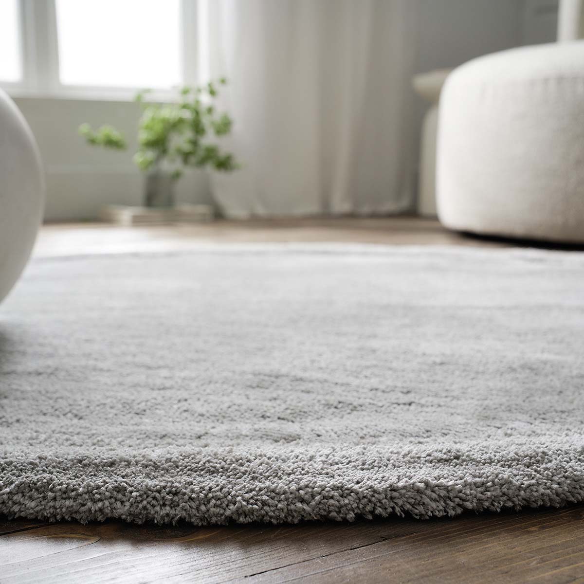 Στρογγυλό Χαλί (Φ200) Gofis Home Heaven Cloud Grey 802 48 Χαλιά Σαλονιού Χειμερινά Μονόχρωμα Spitishop