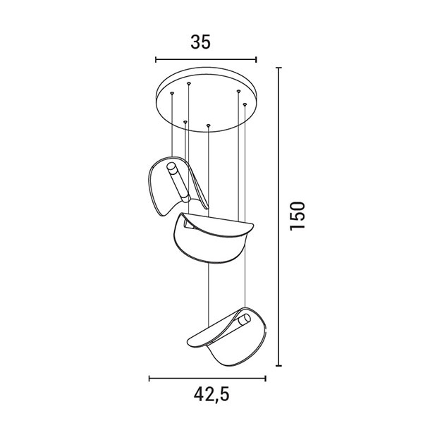 Φωτιστικό Οροφής Τρίφωτο Led Eurolamp Isola 144-18005 Bronze Grey Φωτιστικά Κρεμαστά Spitishop