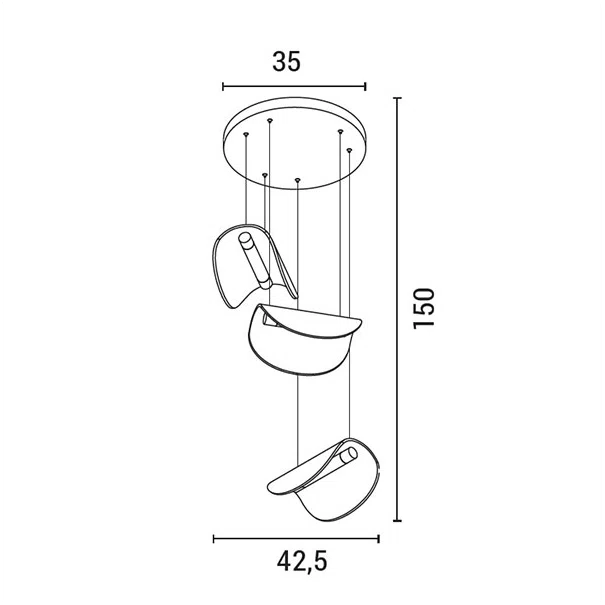 Φωτιστικό Οροφής Τρίφωτο LED Eurolamp Isola 144-18005 Bronze/Grey