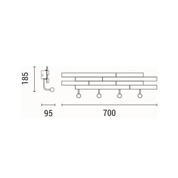 Απλίκα Τοίχου Led με Κρεμάστρα 4 Θέσεων Eurolamp 144-33080 Φωτιστικά Spitishop