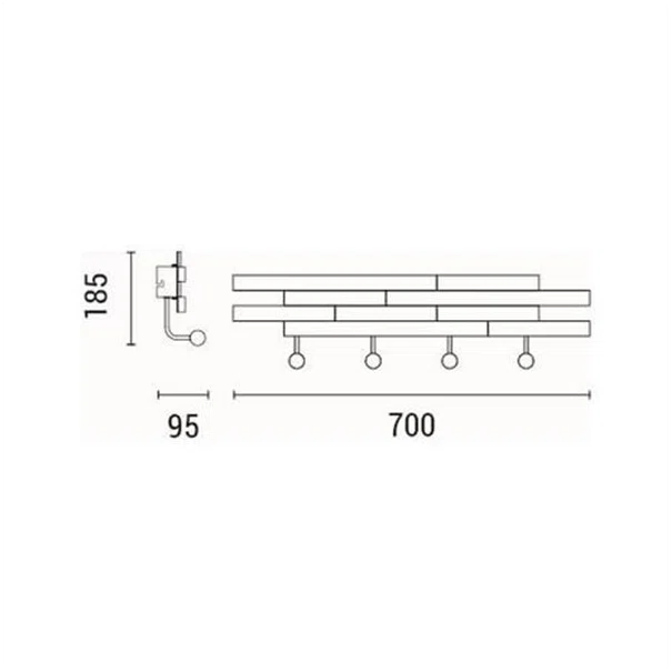 Απλίκα Τοίχου LED Με Κρεμάστρα 4 Θέσεων Eurolamp 144-33080