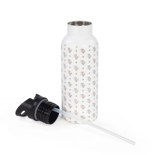 Παγούρι - Θερμός 500ml Με Καλαμάκι Walking Mum Botton Flowers