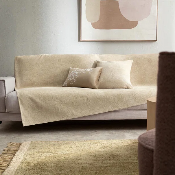 Ριχτάρι Πολυθρόνας Βελουτέ (180x180) Gofis Home Nimbus Willow Beige 447/52