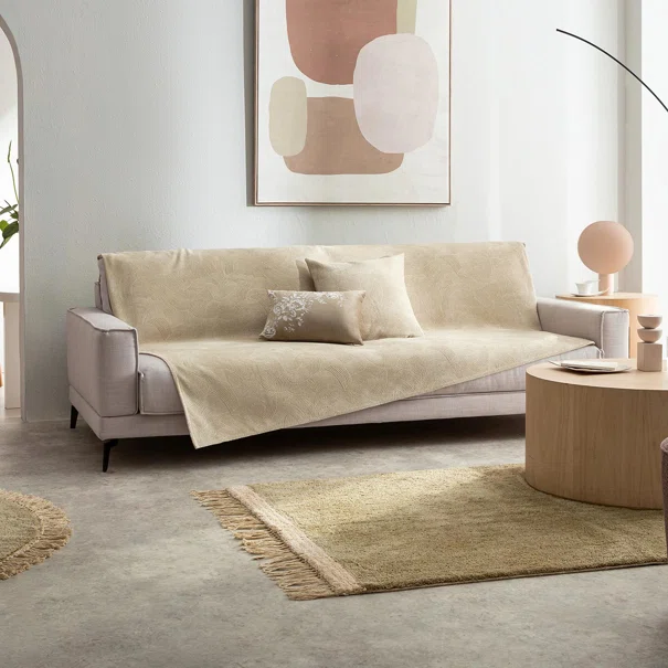 Ριχτάρι Πολυθρόνας Βελουτέ (180x180) Gofis Home Nimbus Willow Beige 447/52