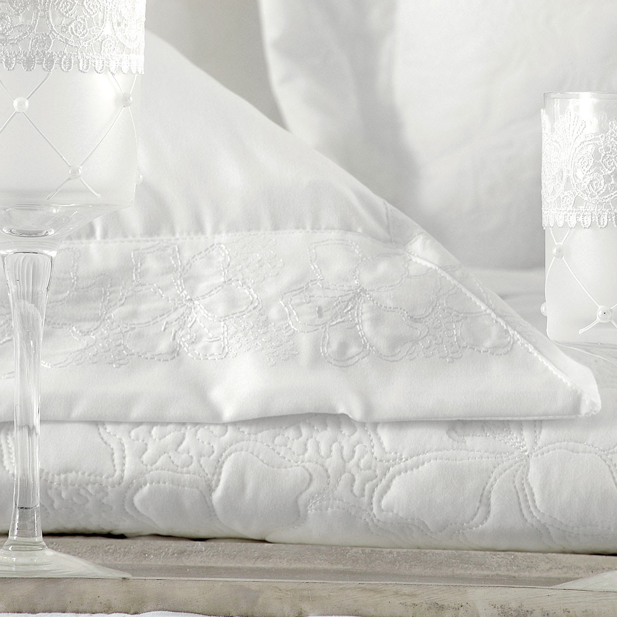 Νυφικό Κουβερλί (Σετ 235X250) Rythmos Tabitha White Λευκά Είδη Μόδα Γάμου Νυφικά Spitishop