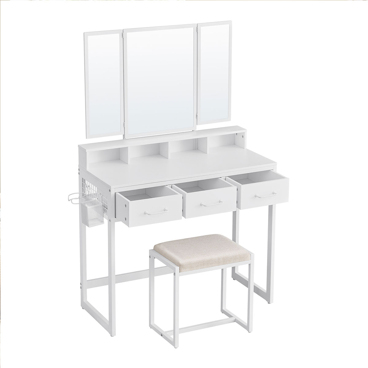 Μπουντουάρ Με Καθρέφτη & Σκαμπό (90x40x141) Vasagle RVT004W14V1