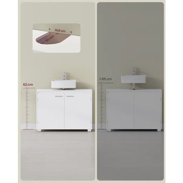Ντουλάπι Νιπτήρα Μπάνιου (80x30x60) Vasagle BBK515W01