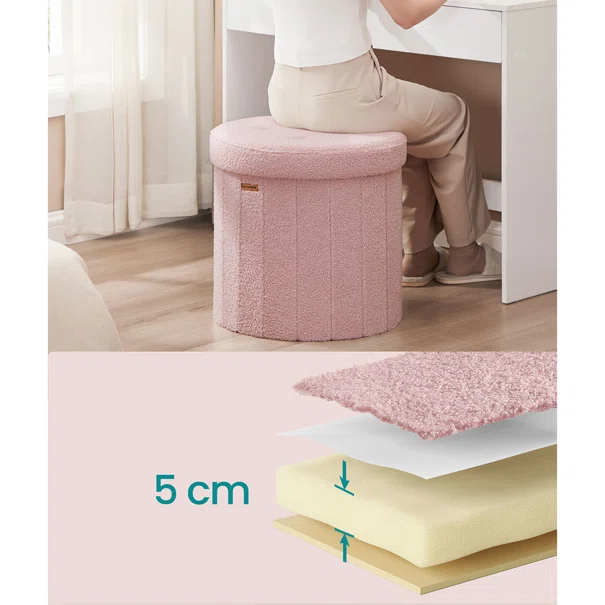 Σκαμπό Με Αποθηκευτικό Χώρο (47x47x45) Songmics LSF606R01