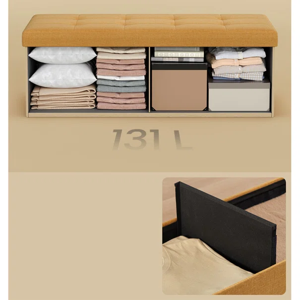 Ταμπουρέ Με Αποθηκευτικό Χώρο (110x38x38) Songmics LSF077K04V1