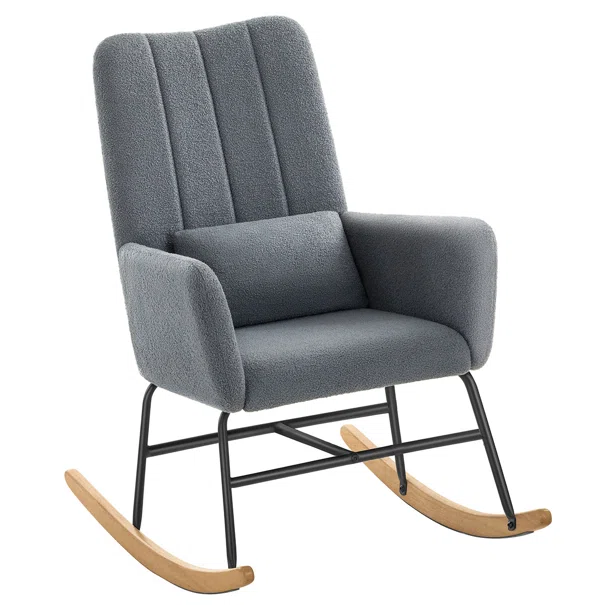 Κουνιστή Πολυθρόνα Μπουκλέ (89.5x67.5x106) Songmics LYY500GN01