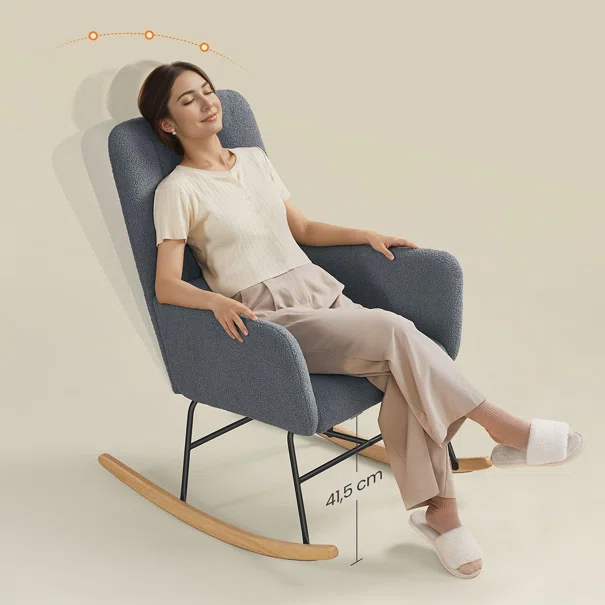 Κουνιστή Πολυθρόνα Μπουκλέ (89.5x67.5x106) Songmics LYY500GN01