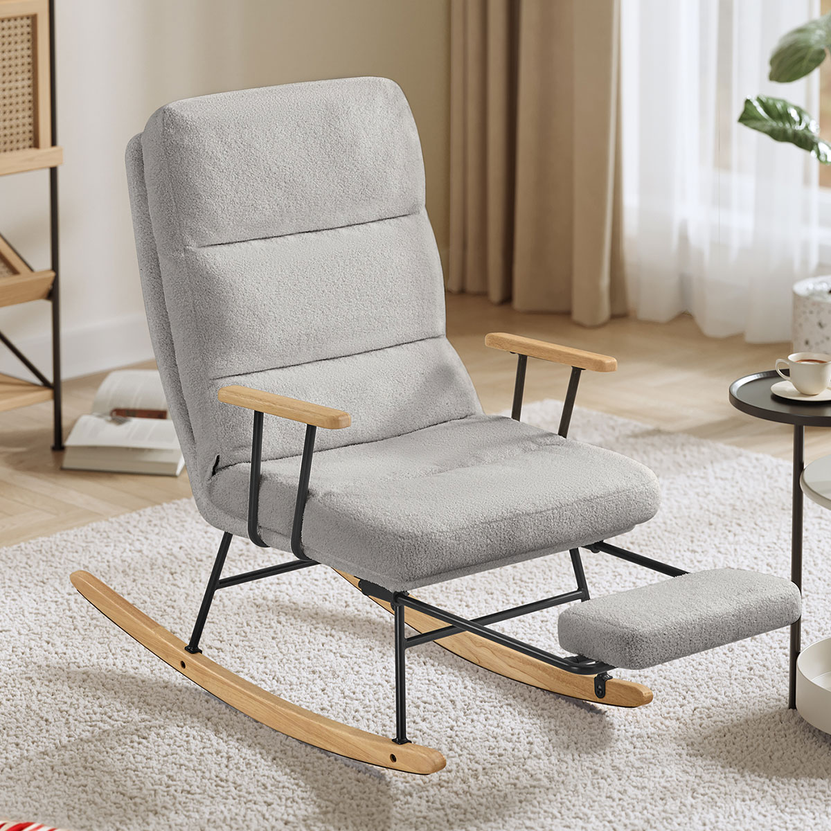 Κουνιστή Πολυθρόνα Μπουκλέ Relax (97x67x100) Songmics LYY016GD01