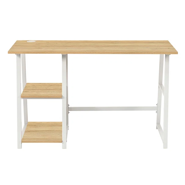 Γραφείο Υπολογιστή Με 2 Ράφια (120x50x73) Spitishop Muse Natural/White