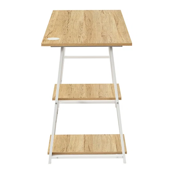 Γραφείο Υπολογιστή Με 2 Ράφια (120x50x73) Spitishop Muse Natural/White