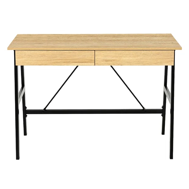 Γραφείο Με 2 Συρτάρια & Ντουλάπι (110x55x75) Spitishop Vivo Natural/Black