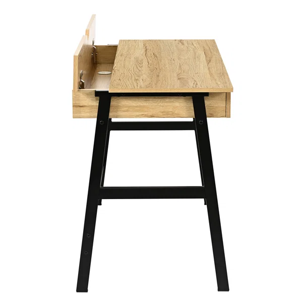 Γραφείο Με 2 Συρτάρια & Ντουλάπι (110x55x75) Spitishop Vivo Natural/Black